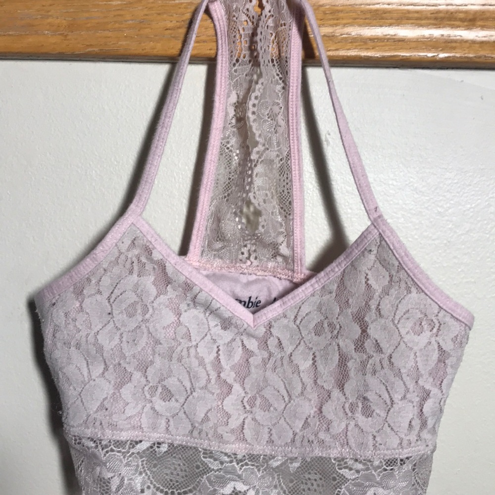 Pink lased bra